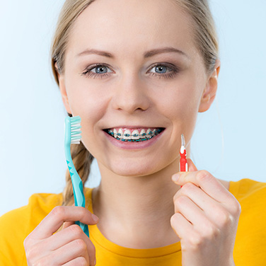 brushing and flossing